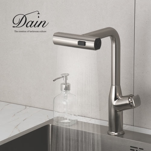 국산 프리미엄 폭포수 와이드 원홀 싱크대 수전 전국 방문 설치 거위목 주방수전 교체 크롬 니켈 무광 DS670 T [다인], 옵션2: 니켈 컬러, 1개