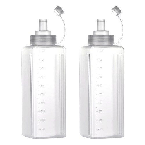 제로리빙 말랑말랑 뾰족캡 고점도 오일 세탁세제 소분 공병 1000ml 2개, 1세트, 투명
