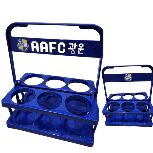 들꽃 6구 접이식 음료캐리어 테이크아웃, 1개, 파랑