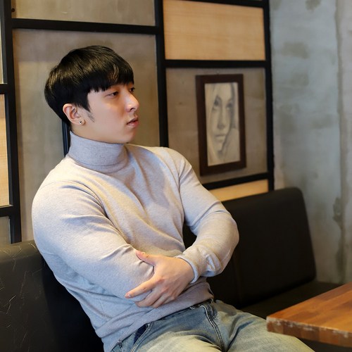 레그데이 머슬핏 부드러운 남자 터틀넥 목폴라 니트 10color