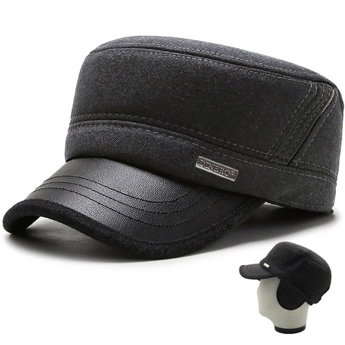 디네로 남자 여자 겨울 모자 귀달이 귀마개 골프모자 기모 방한모, GRAY, 1개, DWCM-GRAY