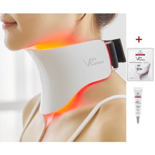 벨라컨투어 목주름 LED 넥케어 뷰티 디바이스, 단품+PVC백