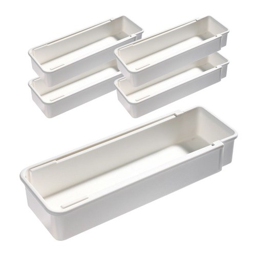 파인키 길이조절 주방 서랍 수납 슬림 정리함, 5개