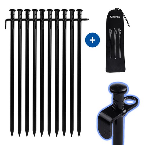 카르닉 토르팩 강철단조팩 텐트팩 캠핑 타프 고정팩 (30cm), (10개세트)단조팩+보관파우치, 1개