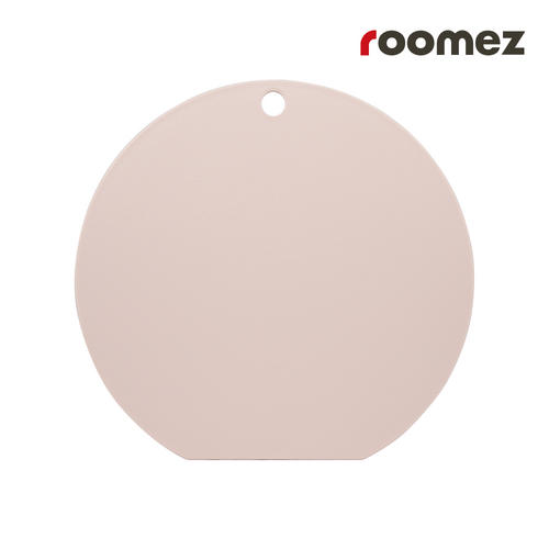 루메즈 친환경 TPE 원형 항균 이유식 도마 나무 실리콘, 핑크베이지, 1개