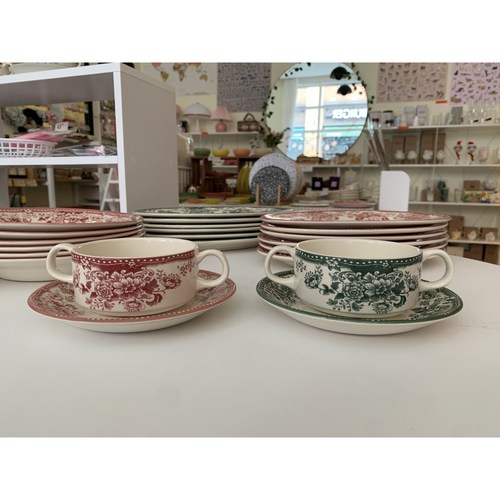 HOOHIT 크리스마스 홈파티 접시 유럽풍 빈티지 접시, 1개, 그린