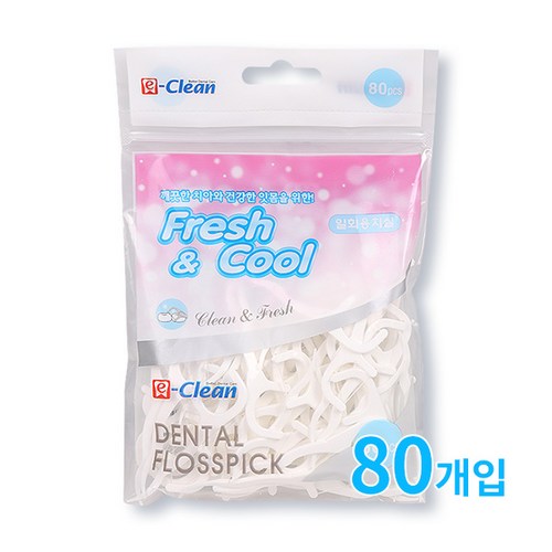 상아 이크린 Fresh&Cool 일회용 Y형 치실 80개입, 1개