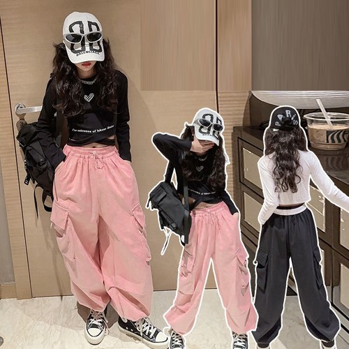 키즈목마 kid's horse 가을신상 여아 상하복 댄스복 힙합 크롭티 바지세트 504