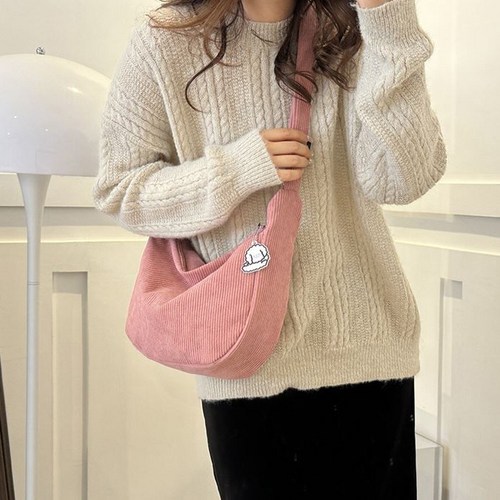 lulupop 코듀로이 크로스백 겨울 에코백(키링포함)