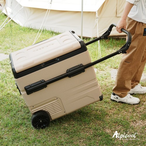 [공식판매] 알피쿨 코오롱 37L 54L 정품 차량용냉장고 캠핑냉장고 공식A/S 차량용 냉동고 휴대 이동식 차박 냉장, X55, 샌드베이지