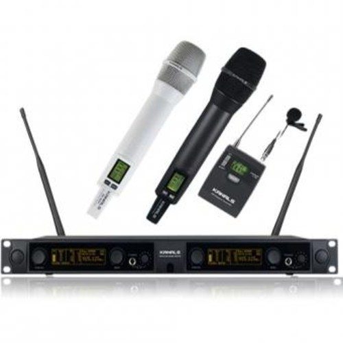 최고급형 무선마이크세트(마이크색선택가능)/ 2채널 900MHZ/ BK-3002[KANALS], 흰색핸드마이크+벨트팩핀마이크