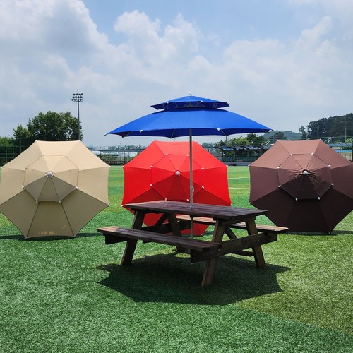 목수이야기 야외용 특대형 대형 이층 2층 파라솔 야외 테이블용 피크닉 탁자용, 대형 이층파라솔 베이지