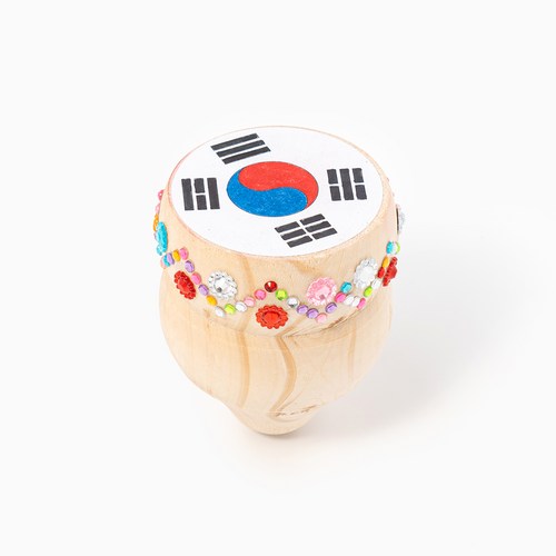 민화샵 다문화 세계 국기 전통 팽이치기, 1개, 대한민국 S240055A