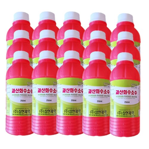 삼현제약 과산화수소 250ml 알콜 소독용에탄올 세탁용 세제, 15개