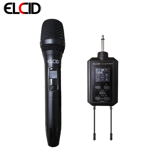 ELCID HS-EM66 무선에코마이크 1채널 핸드 헤드셋 자체 에코 가능 강연 노래교실 공연 인터뷰 연주회 충전 마이크 강의용 공연용 버스킹 노래방 캠핌용, 01. 핸드마이크