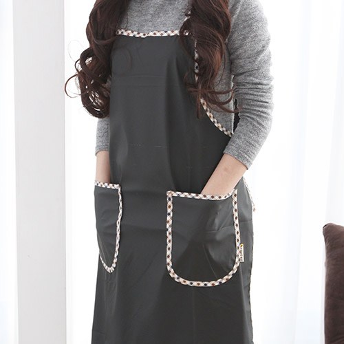 꼬레하우씨 생활 방수 앞치마, 검정, 1개