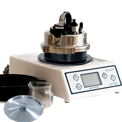 전기 솥밥 기계 1구 미니 전기 압력솥밥 돌솥밥 1인용 2인용 스마트 밥돌이킹IH 가정용(스텐뚜껑 SET), 본체:화이트 / 솥:2인가마솥