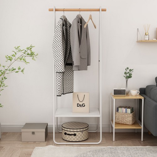 소하임 사다리 철제 선반 스탠드 행거, 화이트