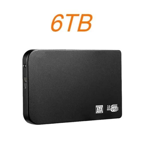 노트북하드디스크 HDD 데스크탑 스마트폰용 고속 하드 드라이브 휴대용 외장 SSD 1TB 2TB 솔리드 스테이트 디스크 USB3.1, 없음, 4) Black 6TB