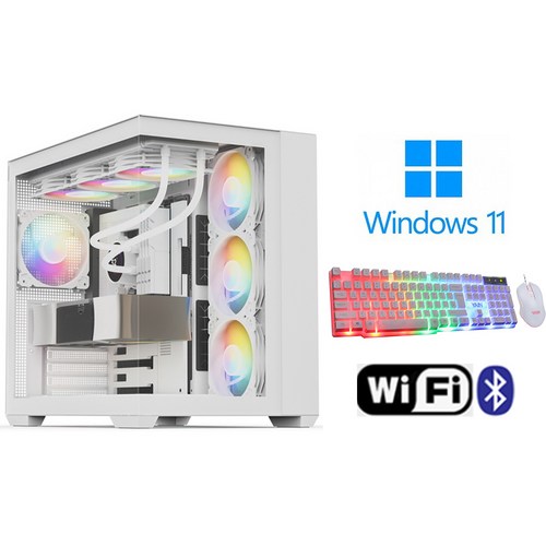 씨엠컴퓨터 인텔i5 AMD라이젠 검은 신화 오공 헬다이버즈2 팰월드 디아블로4 멀티 게이밍컴퓨터, 화이트, 64GB, 2TB, WIN11 Pro, D-11