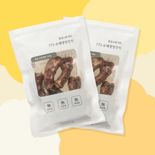 773PAW 국내산 강아지 수제 간식, 오리목뼈, 200g, 10개