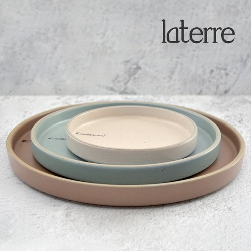 [laterre] 플레이트 접시 - (사이즈 소 중 대 선택1) 도자기접시&플레이팅접시, 세트(소+중+대 각1p), 1개