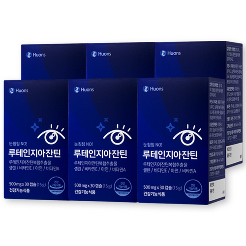 휴온스 루테인 지아잔틴 눈건강 5중 기능성, 6개, 30정