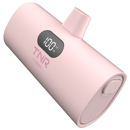 티앤알 삼성셀 보조배터리 5000mAh 도킹형 초고속충전 22.5W P-5300A 갤럭시 아이폰 호환, 핑크, P-5300A(8핀용)