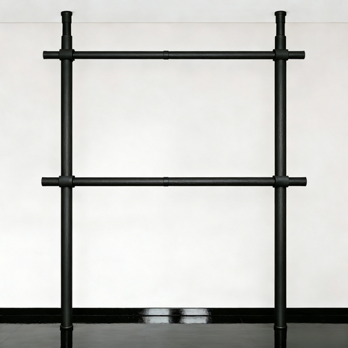 32파이 와이드 2단 행거 고강도 스틸 파이프 설치형 튼튼한 시스템 행거