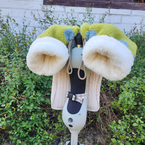 자체제작미싱도로록 국내생산 킥보드 자전거 장갑 방한 워머, 1세트, 올리브