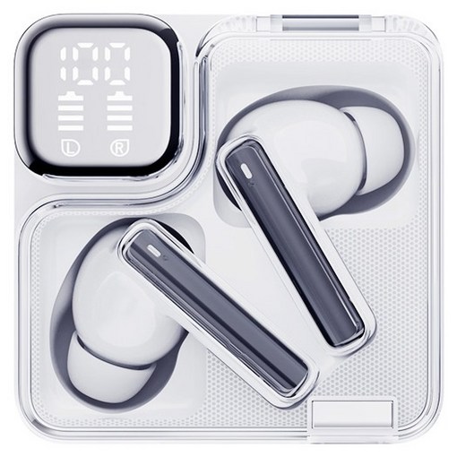 QCY T31 멜로버즈 네오 LED디스플레이 블루투스 이어폰, 화이트, QCYT31 MeloBuds Neo