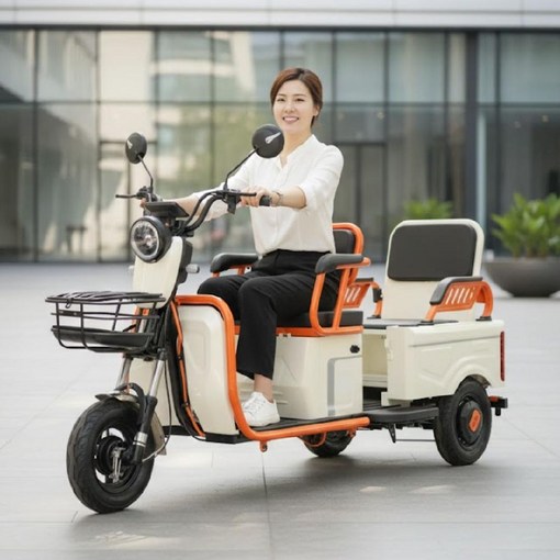 에코트라이브 튼튼한 전기 삼륜 전동 스쿠터 바이크 화물 세발 오토바이 삼발이, 그레이, 1개