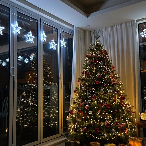 트리킹 LED 화이트별 전구 크리스마스 카페 홈 인테리어, 4개, 백색