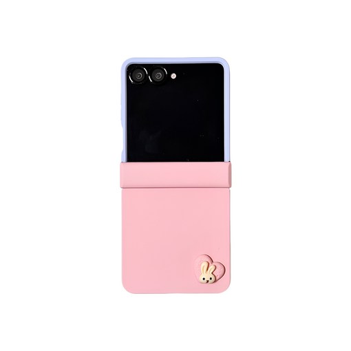 갤럭시z플립7 z플립5 z플립6 힌지보호 투명실리콘 귀여운 토끼 핸드폰케이스