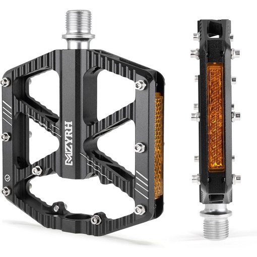 MZYRH 로드산악 자전거 페달 리플렉터가 있는 알루미늄 합금 MTB 3개의 밀폐 베어링 플랫폼 9개16인치 BMX 로드