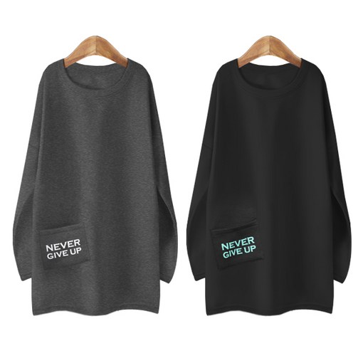 블론디 네버100 국내생산 기모롱티셔츠