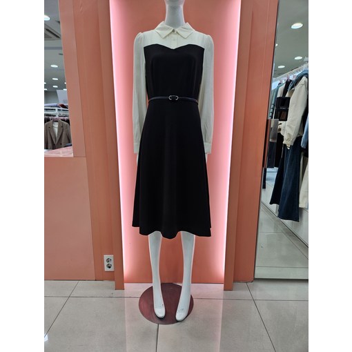 수스 배색 세미A라인원피스 S261BOP201US