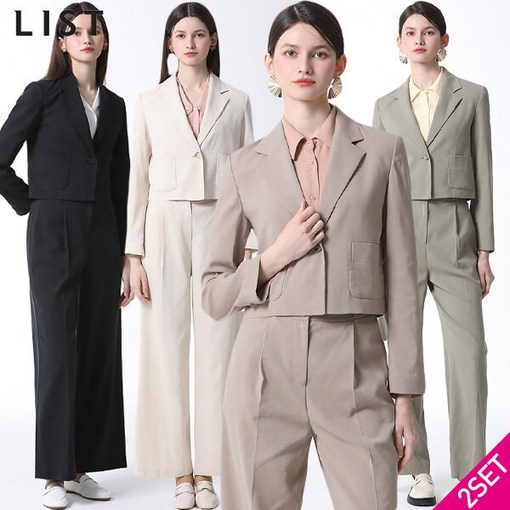 리스트 LIST 크롭자켓와이드팬츠 2종세트 2830251