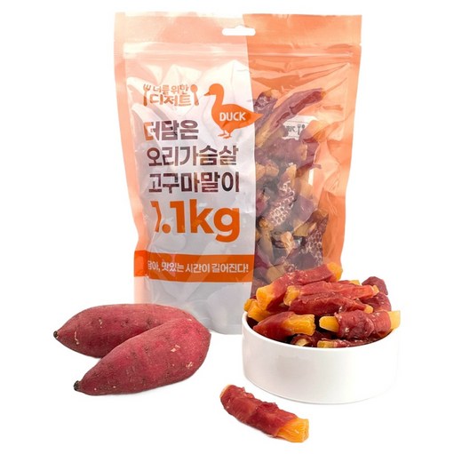너를위한디저트 강아지 더담은 오리고구마말이, 1.1kg, 1개, 혼합맛오리고구마