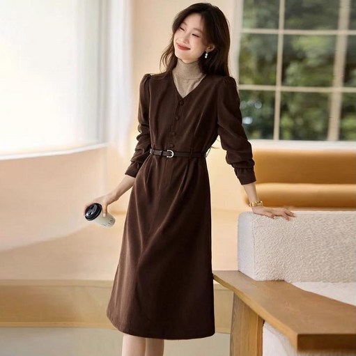 루스리더 여성 루즈핏 패션 벨트 원피스 E1326