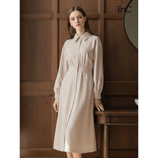 [ENC]베이직 카라 롱원피스 (ENOW24V51O)