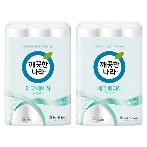 깨끗한나라 에코 베이직 2겹 롤화장지