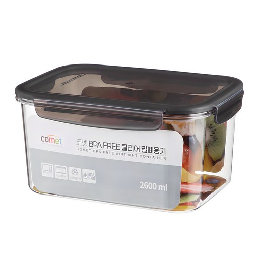 코멧 국내생산 BPA FREE 클리어 밀폐용기