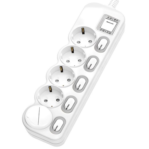 EPM-L305SS 에코파워탭 LED 개별 과부하차단 멀티탭 전선형 5구 안전커버 랜덤발송