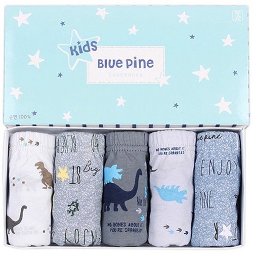 Blue pine 男童印花內褲 5入組