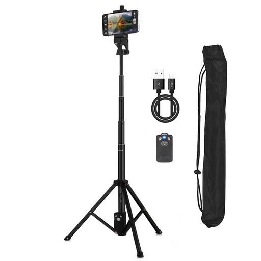 INTO 고강도 2in1 블루투스 삼각대 셀카봉 134cm VCT-88