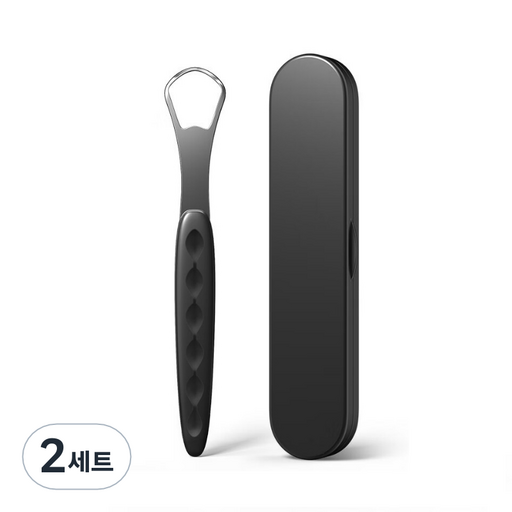 아모르담 스테인레스 혀클리너 + 케이스 블랙