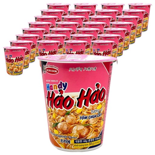 하오하오 에이스쿡 핑크 컵라면 새우맛 68g