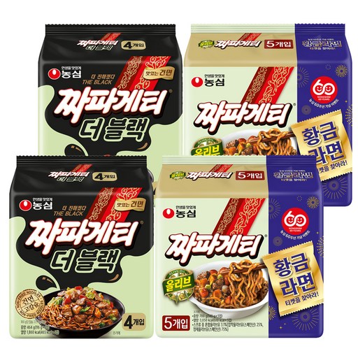 농심 짜파게티 더 블랙 116g 8p + 짜파게티 140g 10p
