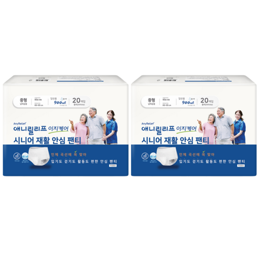 애니릴리프 남녀공용 재활 안심 팬티형 성인 기저귀 화이트